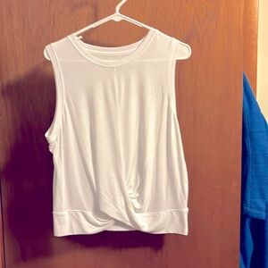 White sleeveless cotton shirt